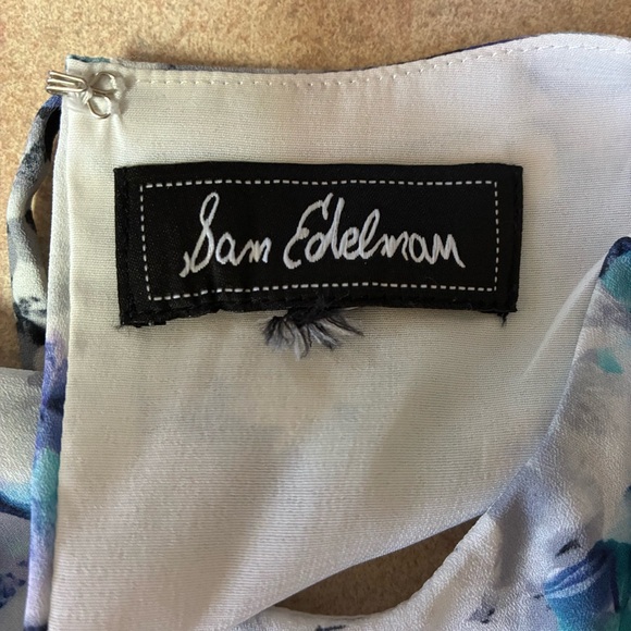 Sam Edelman Blue Floral Cut Out Racerback High-Low Dress - Picture 6 of 14